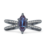 Marquise Split Shank X Ring