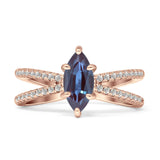 Marquise Split Shank X Ring