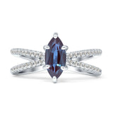 Marquise Split Shank X Ring