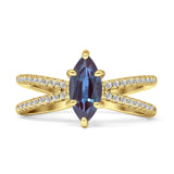 Marquise Split Shank X Ring
