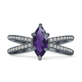 Marquise Split Shank X Ring