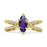Marquise Split Shank X Ring