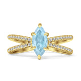 Marquise Split Shank X Ring