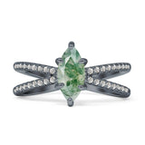 Marquise Split Shank X Ring