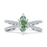 Marquise Split Shank X Ring