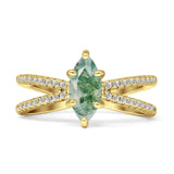 Marquise Split Shank X Ring
