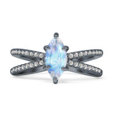 Marquise Split Shank X Ring