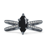 Marquise Split Shank X Ring