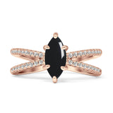 Marquise Split Shank X Ring