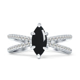 Marquise Split Shank X Ring