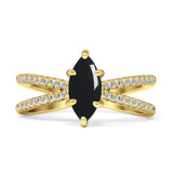 Marquise Split Shank X Ring