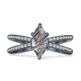 Marquise Split Shank X Ring