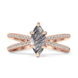 Marquise Split Shank X Ring