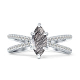 Marquise Split Shank X Ring