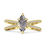 Marquise Split Shank X Ring