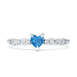 Heart Shaped Milgrain Marquise Vintage Style Promise Ring Cubic Zirconia 925 Sterling Silver