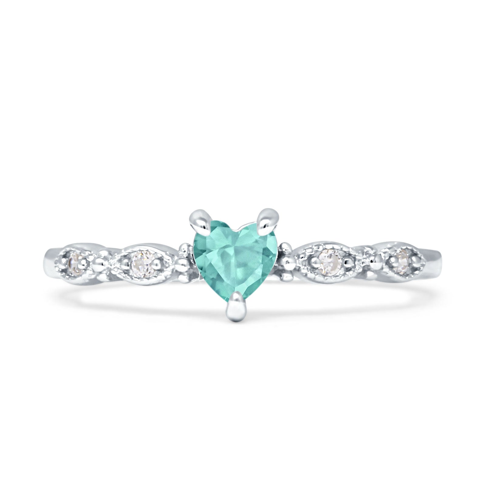 Sterling Silver Cubic Zirconia Vintage-Style Promise Ring Sterling Silver Cubic Zirconia Vintage-Style Promise Ring