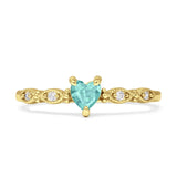 Heart Shaped Milgrain Marquise Vintage Style Promise Ring Cubic Zirconia 925 Sterling Silver