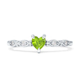 Heart Shaped Milgrain Marquise Vintage Style Promise Ring Cubic Zirconia 925 Sterling Silver