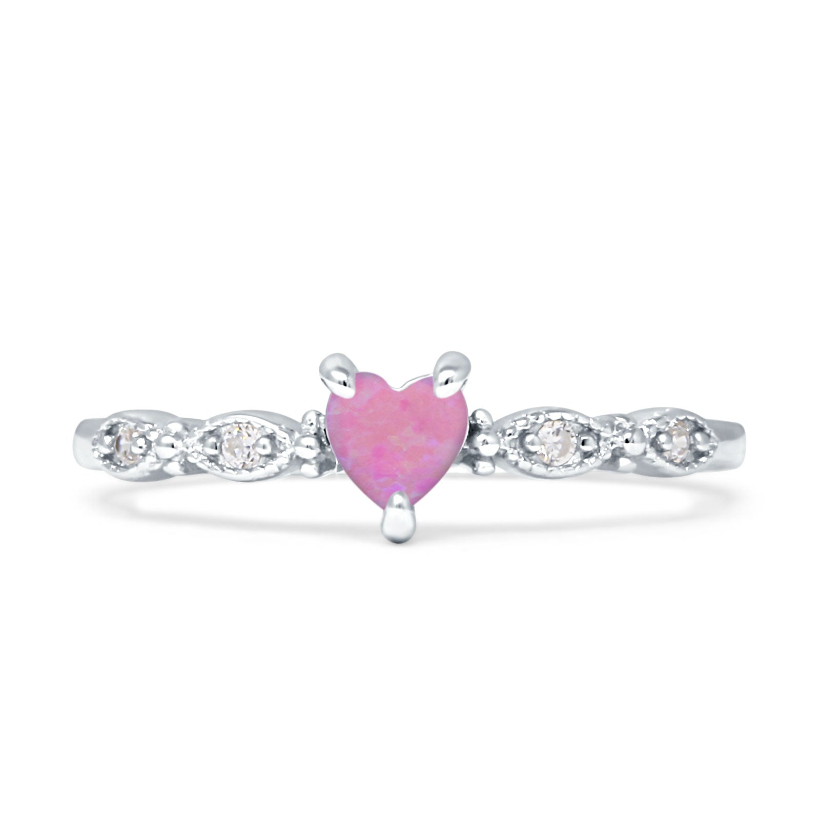 Heart Shaped Milgrain Marquise Vintage Style Promise Ring Heart Shaped Milgrain Marquise Vintage Style Promise Ring
