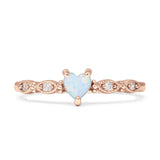 Heart Shaped Milgrain Marquise Vintage Style Promise Ring Cubic Zirconia 925 Sterling Silver