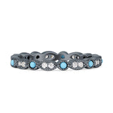 Full Eternity Stackable Band 2.6mm Tarquise Cubic Zirconia 925 Sterling Silver