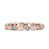 Full Eternity Stackable Band 2.6mm Tarquise Cubic Zirconia 925 Sterling Silver