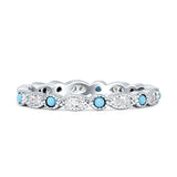 Full Eternity Stackable Band 2.6mm Tarquise Cubic Zirconia 925 Sterling Silver