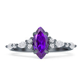 Art Deco Marquise Vintage Style Cubic Zirconia Ring 925 Sterling Silver