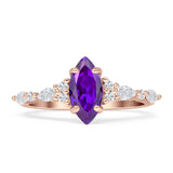 Art Deco Marquise Vintage Style Cubic Zirconia Ring 925 Sterling Silver