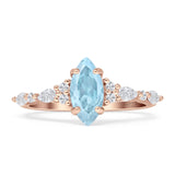 Art Deco Marquise Vintage Style Cubic Zirconia Ring 925 Sterling Silver