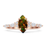 Art Deco Marquise Vintage Style Cubic Zirconia Ring 925 Sterling Silver