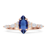 Art Deco Marquise Vintage Style Cubic Zirconia Ring 925 Sterling Silver
