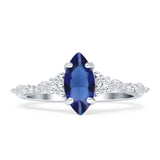 Art Deco Marquise Vintage Style Cubic Zirconia Ring 925 Sterling Silver