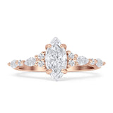 Art Deco Marquise Vintage Style Cubic Zirconia Ring 925 Sterling Silver