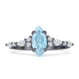 Marquise Split Shank Leaf Floral Ring