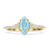 Marquise Split Shank Leaf Floral Ring
