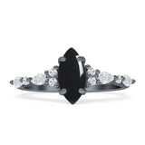 Marquise Split Shank Leaf Floral Ring