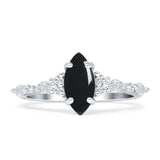 Marquise Split Shank Leaf Floral Ring