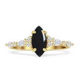 Marquise Split Shank Leaf Floral Ring