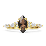 Marquise Split Shank Leaf Floral Ring
