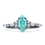 Art Deco Marquise Vintage Style Cubic Zirconia Ring 925 Sterling Silver