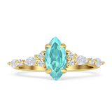 Art Deco Marquise Vintage Style Cubic Zirconia Ring 925 Sterling Silver
