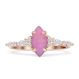 Art Deco Marquise Vintage Style Cubic Zirconia Ring 925 Sterling Silver