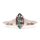 Art Deco Marquise Vintage Style Cubic Zirconia Ring 925 Sterling Silver