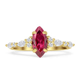 Art Deco Marquise Vintage Style Cubic Zirconia Ring 925 Sterling Silver