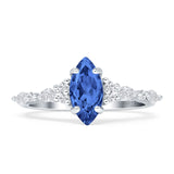 Art Deco Marquise Vintage Style Cubic Zirconia Ring 925 Sterling Silver