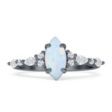 Art Deco Marquise Vintage Style Cubic Zirconia Ring 925 Sterling Silver