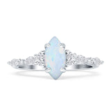 Art Deco Marquise Vintage Style Cubic Zirconia Ring 925 Sterling Silver