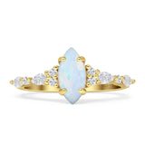 Art Deco Marquise Vintage Style Cubic Zirconia Ring 925 Sterling Silver